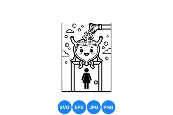 Cute Bladder Character Illustration