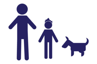 Family Car Decal Dad and 1 Son with Dog