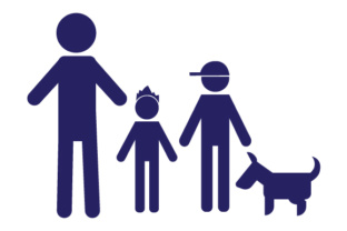 Family Car Decal Dad and 2 Sons with Dog