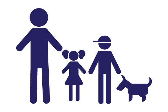 Family Car Decal: Dad, Daughter, Son & Dog