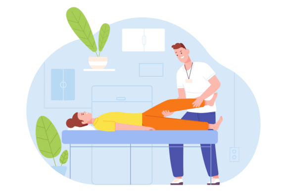 Massage Therapy Scene. Professional Medi
