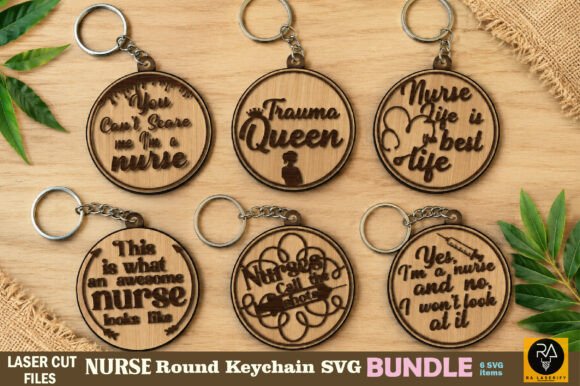 Nurse Round Keychain Laser Cut Bundle
