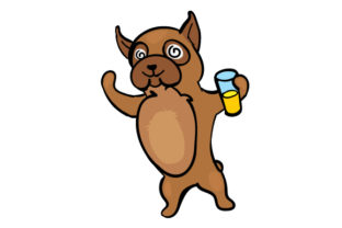 Party Dog Drinking